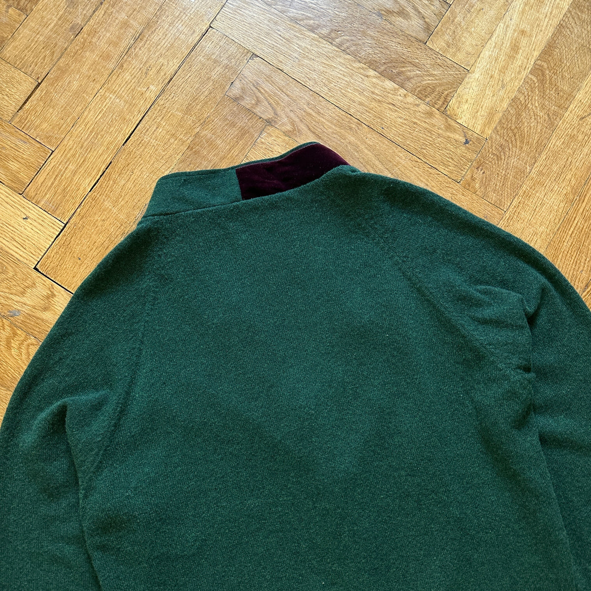 Haider Ackermann FW15 Cashmere Velvet Trim Zip Cardigan