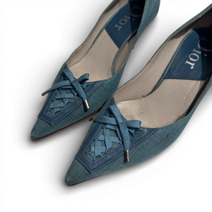 Christian Dior FW02 by John Galliano Laced Denim Heels
