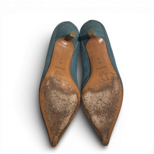 Christian Dior FW02 by John Galliano Laced Denim Heels