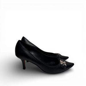 Christian Dior by John Galliano 2000s Metal Clasp Leather Heels