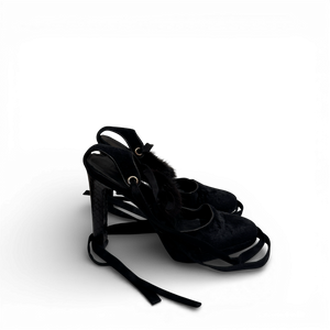 Gucci FW04 by Tom Ford Mink Fur Strap Python Leather Campaign Heels