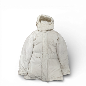 Helmut Lang AW98 White Hooded Down Parka