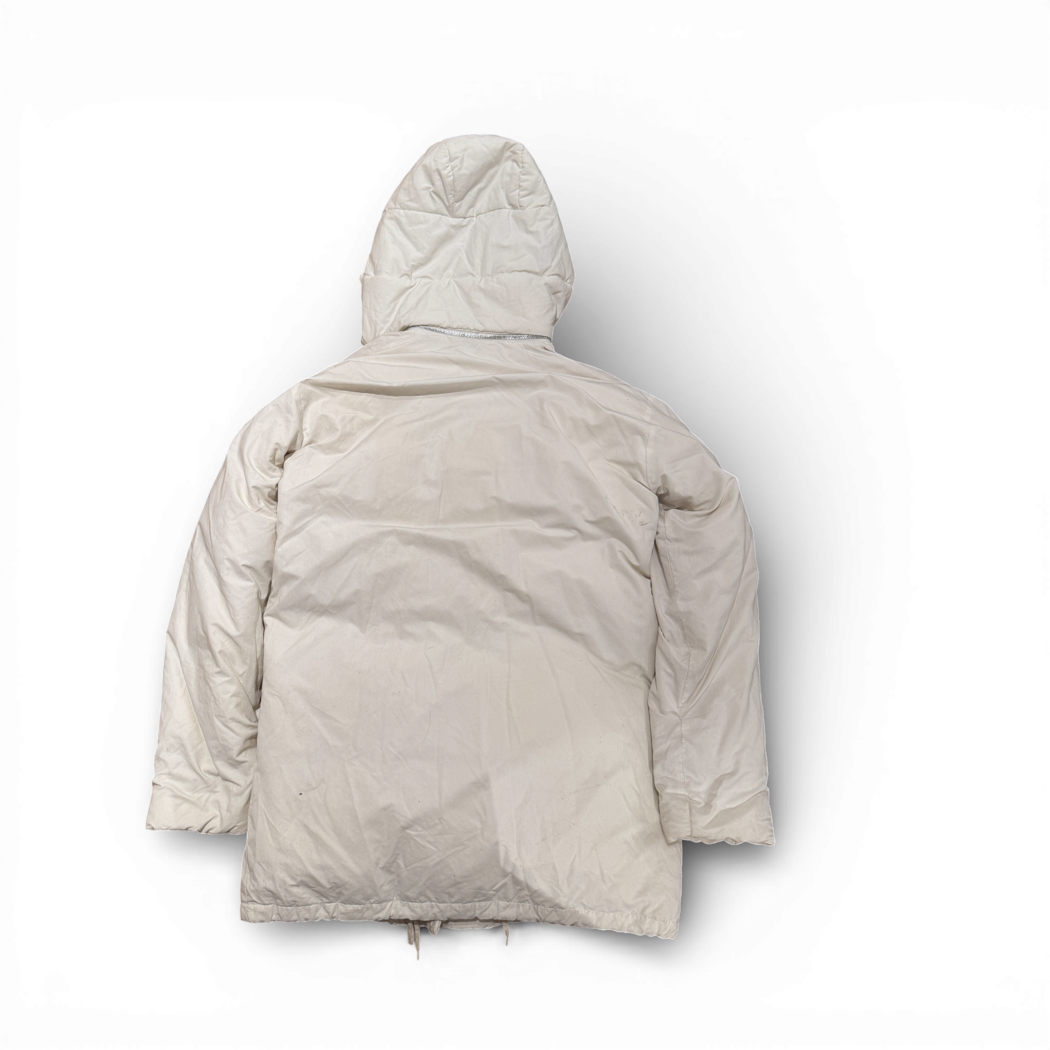 Helmut Lang AW98 White Hooded Down Parka