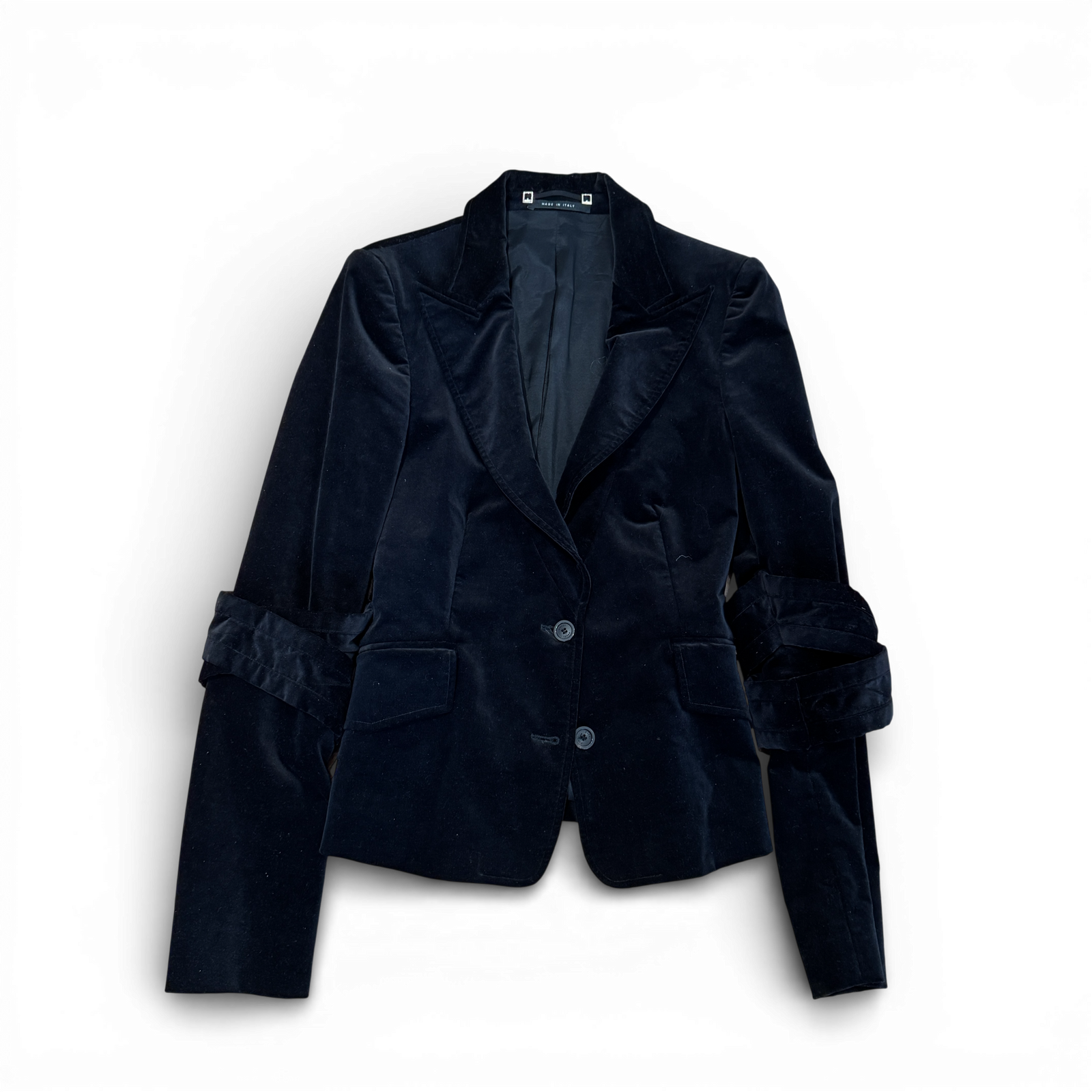 Gucci AW04 by Tom Ford Elbow Strap Black Velvet Jacket