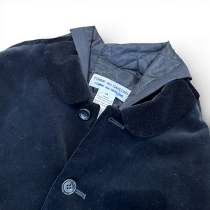 Comme Des Garcons 2000s by Rei Kawakubo Velvet Nylon Reconstructed Layered Jacket