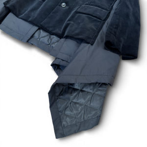 Comme Des Garcons 2000s by Rei Kawakubo Velvet Nylon Reconstructed Layered Jacket