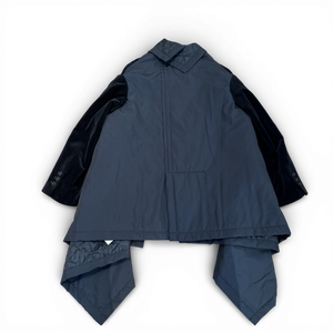 Comme Des Garcons 2000s by Rei Kawakubo Velvet Nylon Reconstructed Layered Jacket