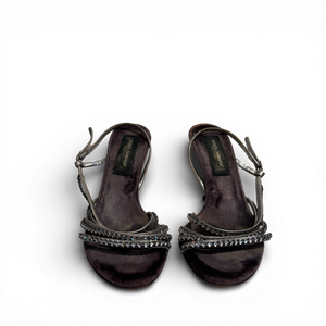 Dolce & Gabbana 2000s Velvet Crystal Heels