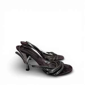 Dolce & Gabbana 2000s Velvet Crystal Heels