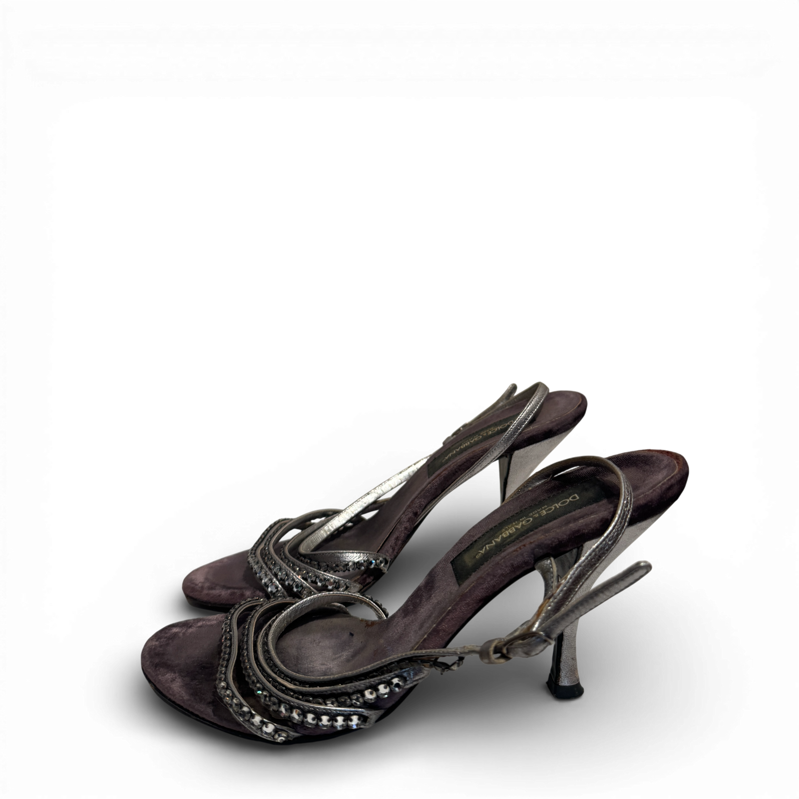 Dolce & Gabbana 2000s Velvet Crystal Heels