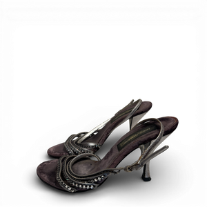 Dolce & Gabbana 2000s Velvet Crystal Heels