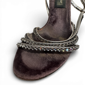 Dolce & Gabbana 2000s Velvet Crystal Heels