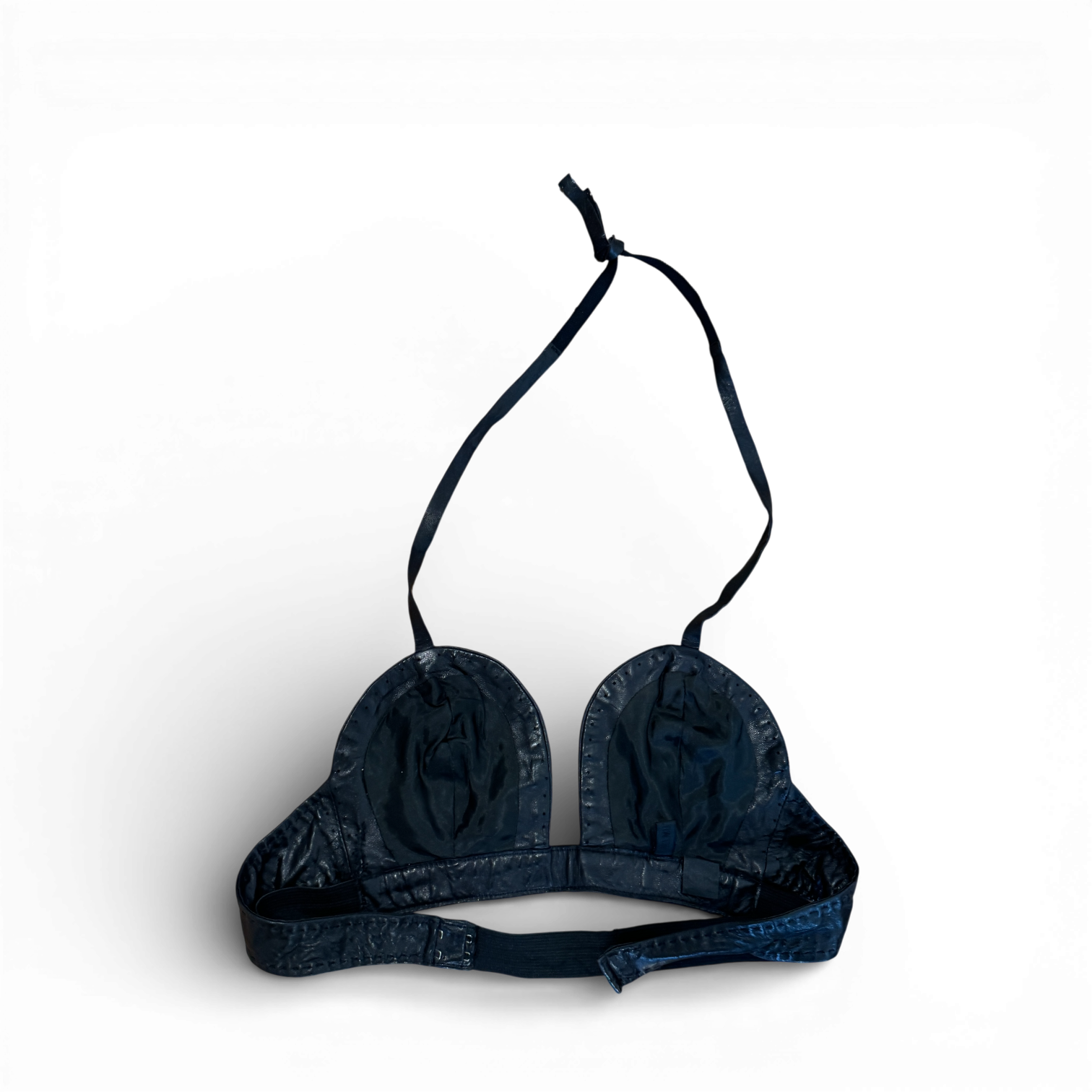 Helmut Lang 2000s Black Leather Bustier