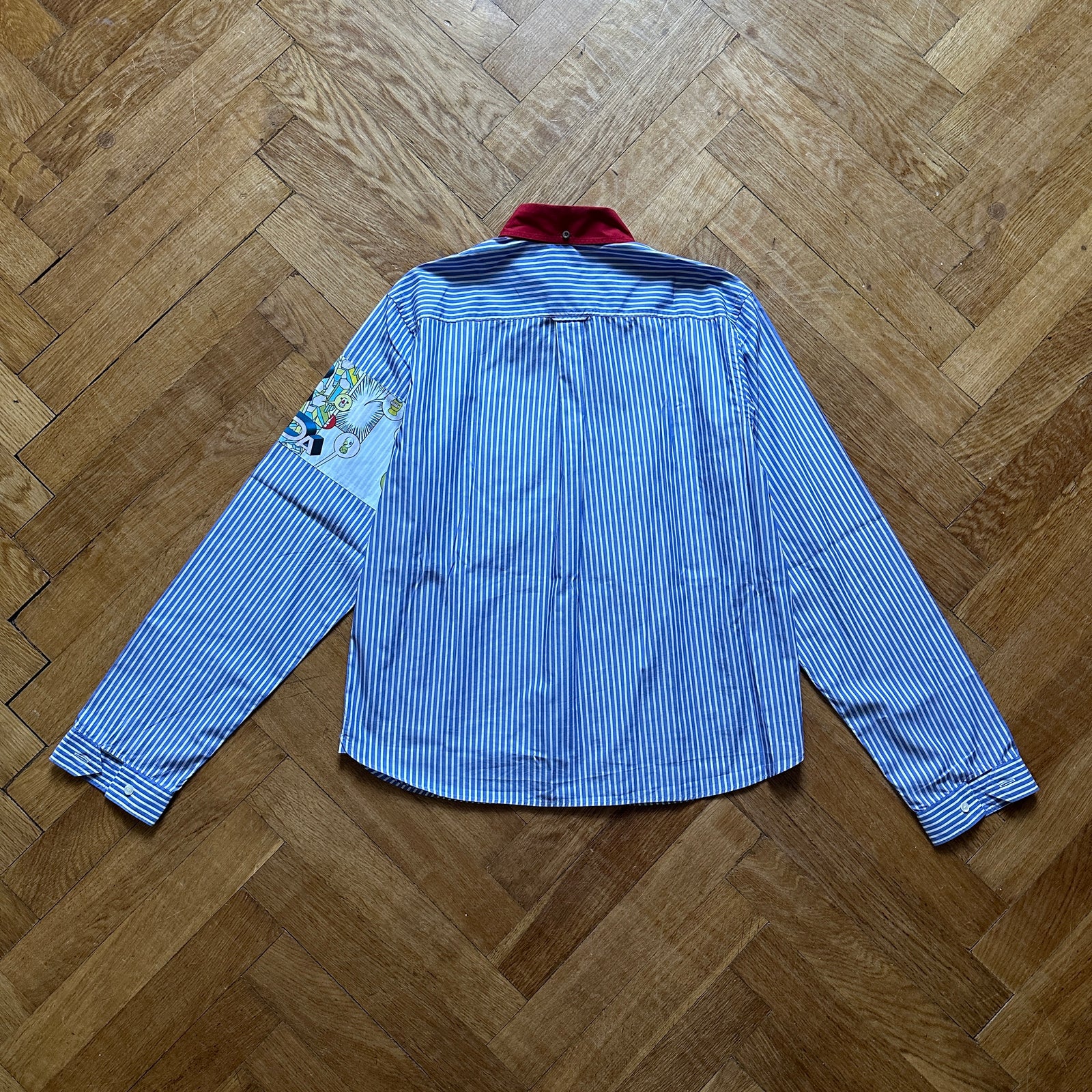 Prada SS17 Striped Contrast Collar Comic Shirt