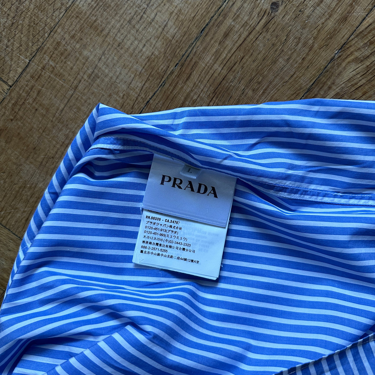 Prada SS17 Striped Contrast Collar Comic Shirt