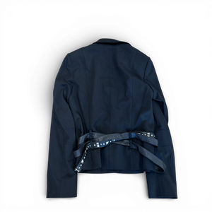 Christian Dior AW04 by John Galliano Studded Leather Strap Black Blazer