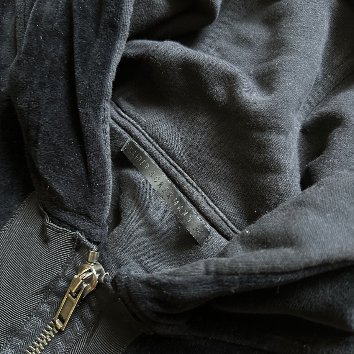 Haider Ackermann FW15 Cropped Velvet Double Layer Hoodie