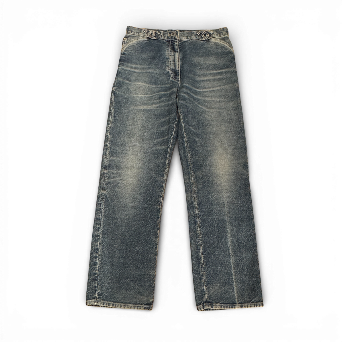 Chanel SS24 CC Logo Beltloop Washed Runway Denim