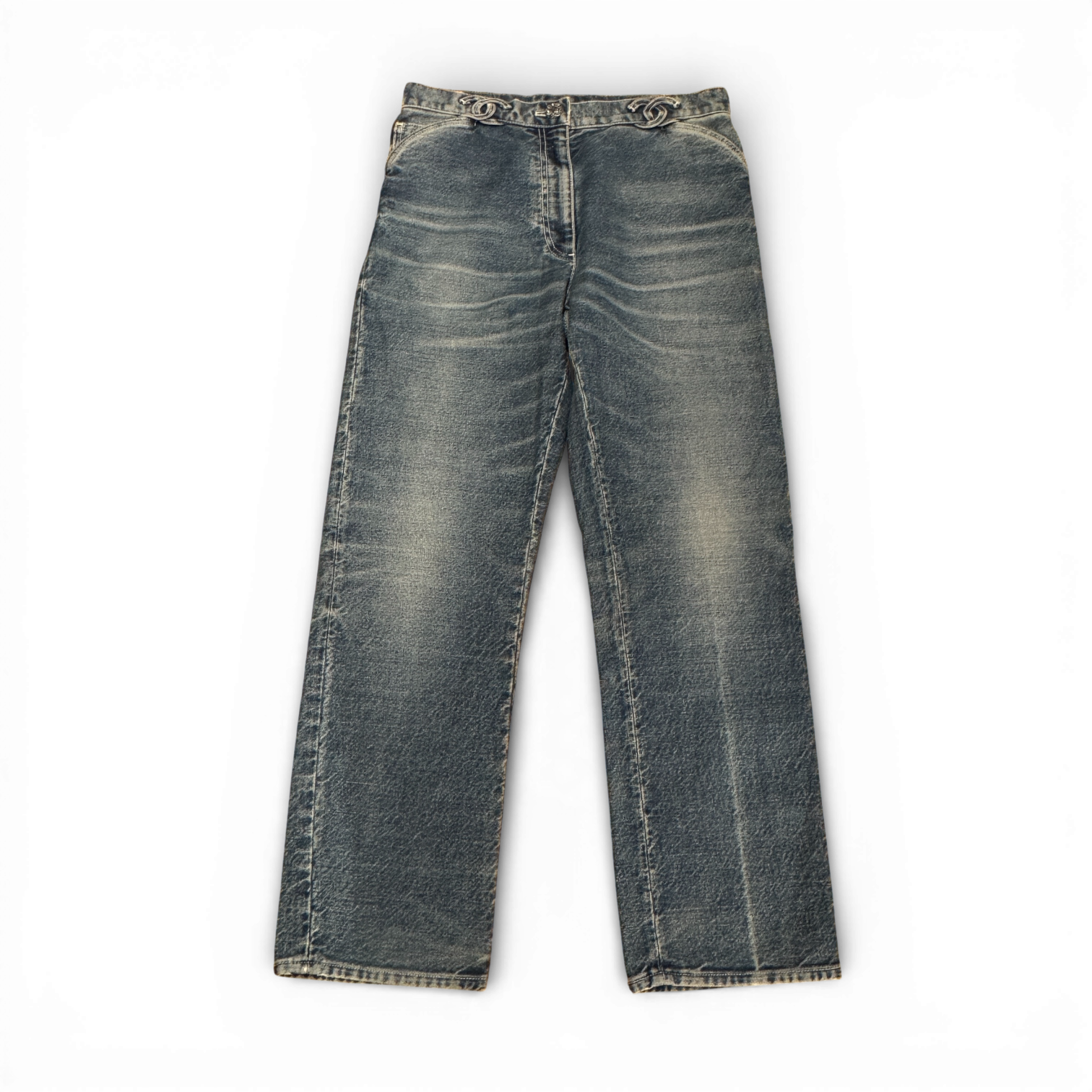Chanel SS24 CC Logo Beltloop Washed Runway Denim
