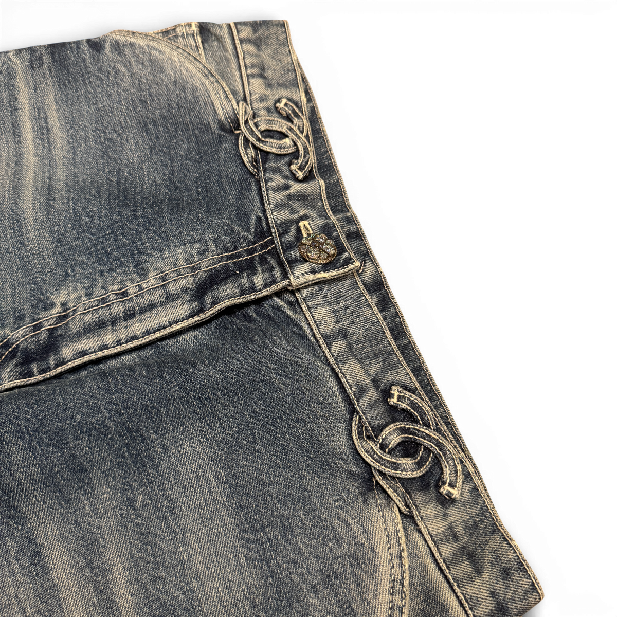 Chanel SS24 CC Logo Beltloop Washed Runway Denim