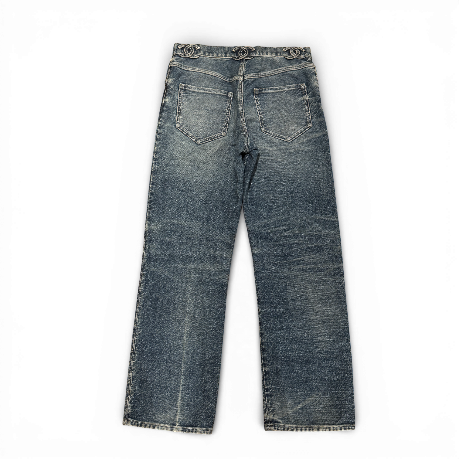 Chanel SS24 CC Logo Beltloop Washed Runway Denim