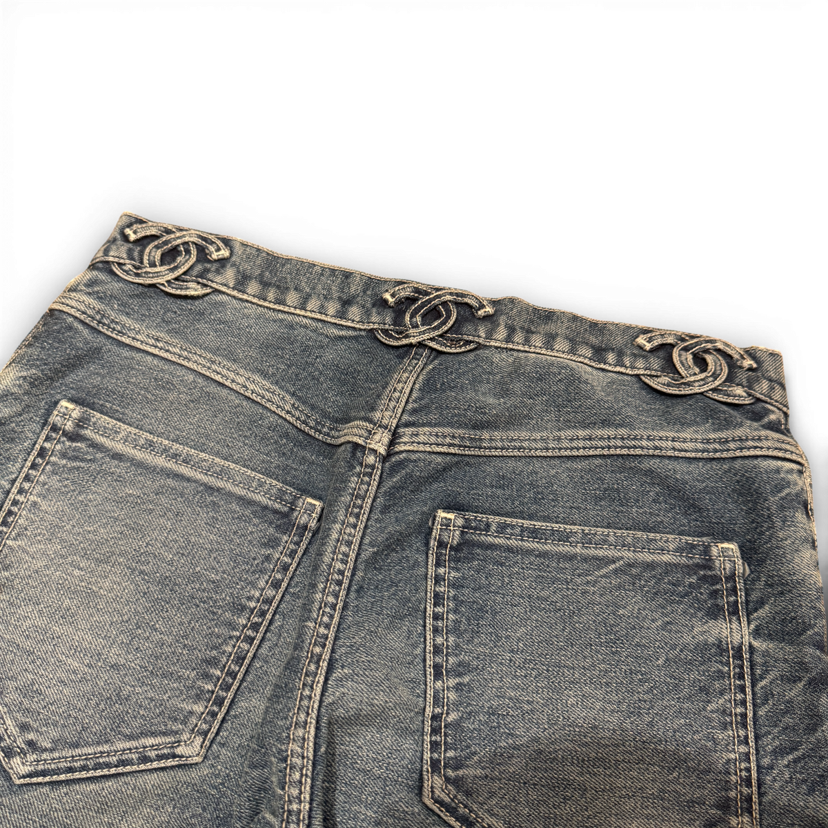 Chanel SS24 CC Logo Beltloop Washed Runway Denim