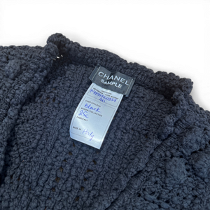 Chanel 2025 Cruise Black Crochet Knit Cardigan Sample