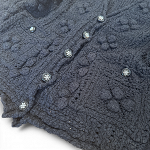 Chanel 2025 Cruise Black Crochet Knit Cardigan Sample