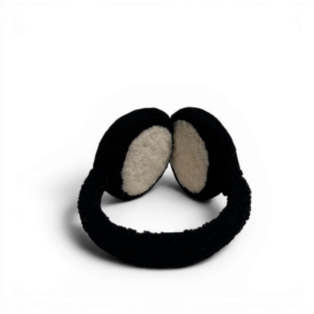 Chanel 2025 Coco Neige Black Shearling CC Logo Earmuffs Sample