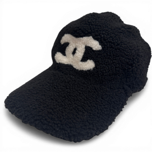 Chanel 2025 Black Shearling Cap Sample