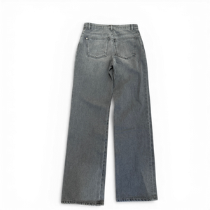 Chanel SS24 Embroidered Floral Cut Out Flared Grey Denim Sample