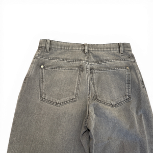 Chanel SS24 Embroidered Floral Cut Out Flared Grey Denim Sample