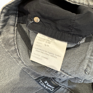 Chanel SS24 Embroidered Floral Cut Out Flared Grey Denim Sample