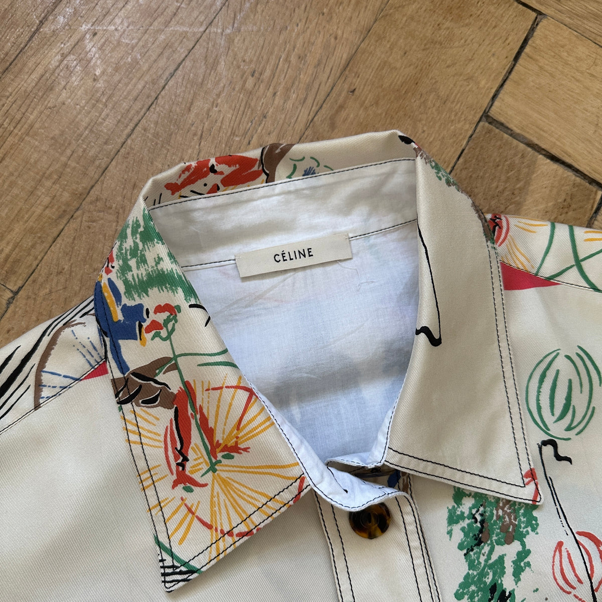 Céline by Phoebe Philo Mulberry Silk Printed Shirt