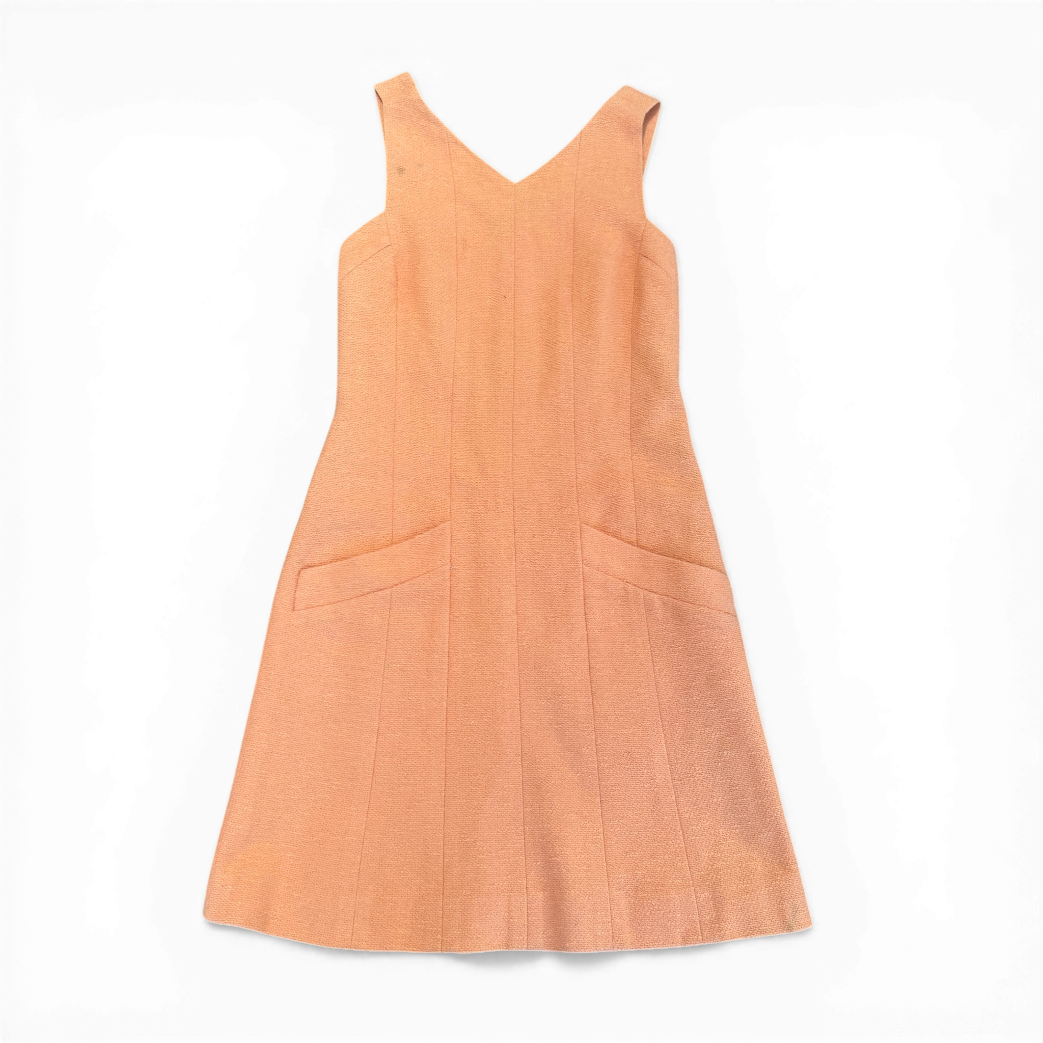 Chanel SS98 by Karl Lagerfeld Peach Orange Halter Dress - kaibu Store Chanel SS98 by Karl Lagerfeld Peach Orange Halter Dress - kaibu Store
