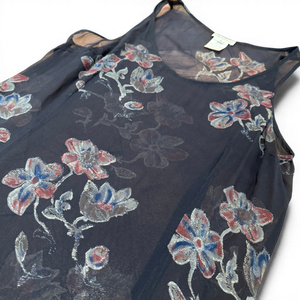 Dries Van Noten 90s Sheer Floral Silk Dress
