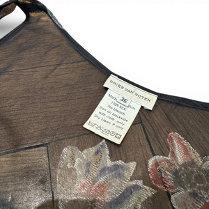 Dries Van Noten 90s Sheer Floral Silk Dress
