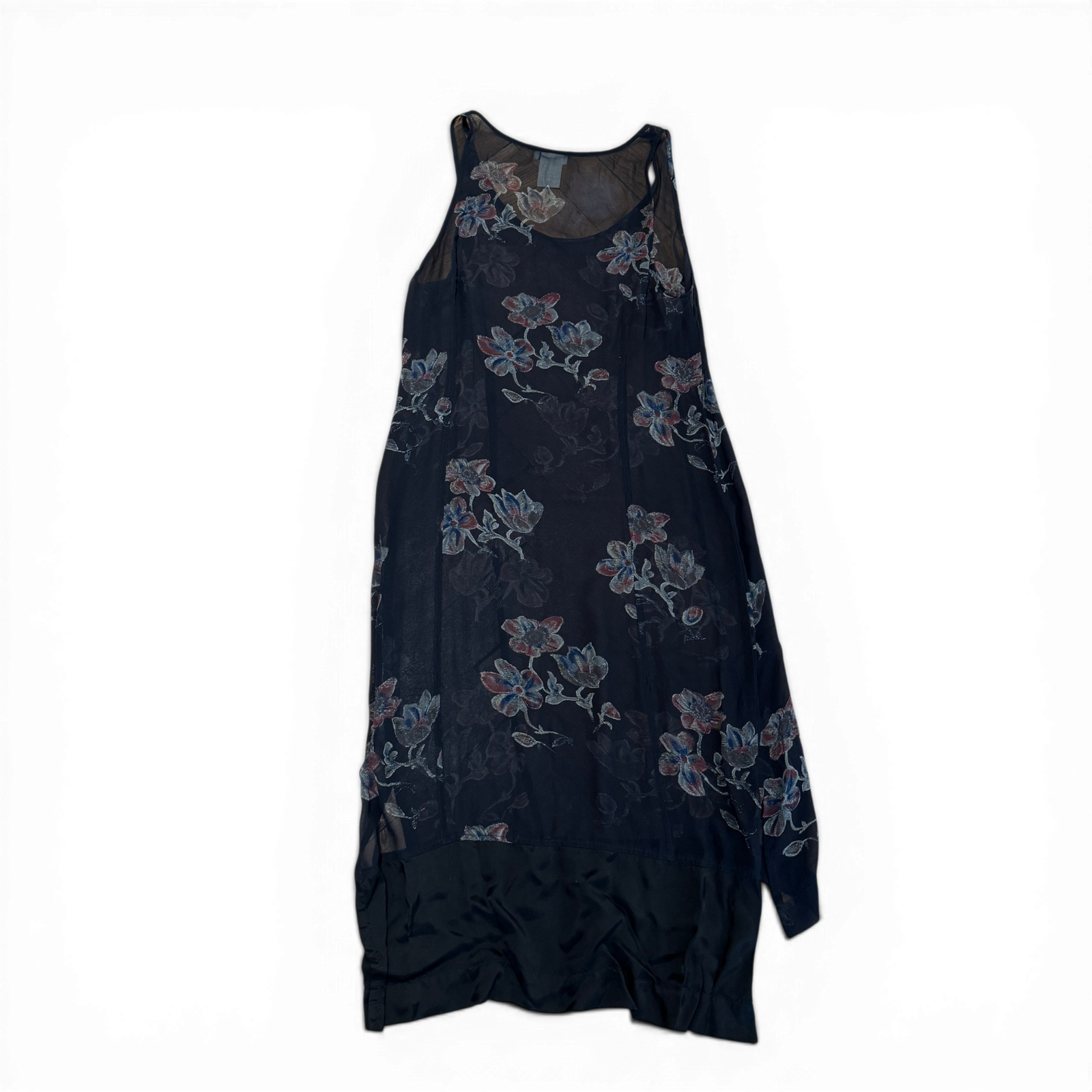 Dries Van Noten 90s Sheer Floral Silk Dress