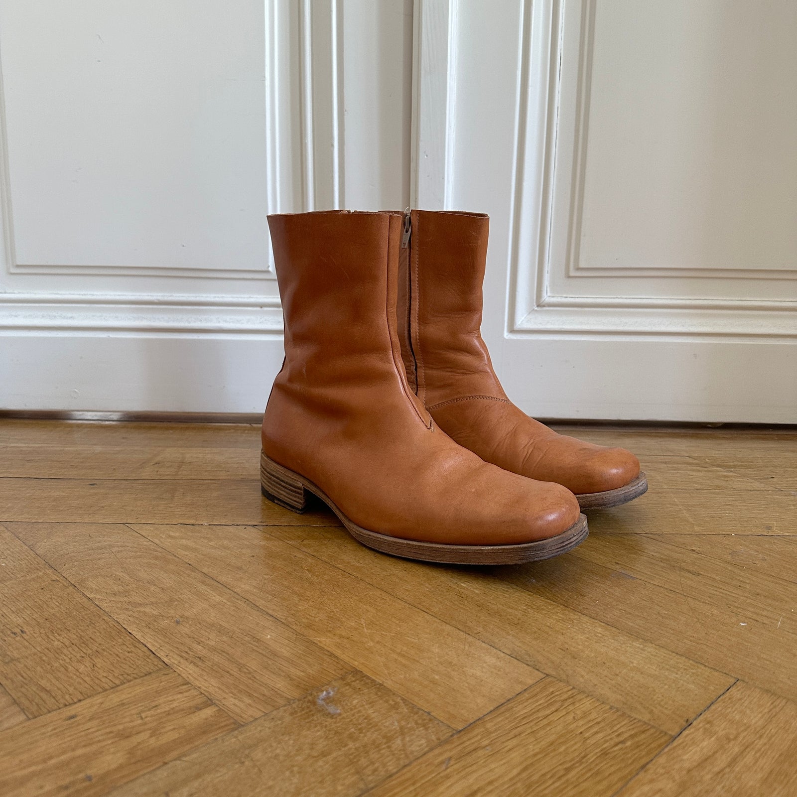 Maison Martin Margiela 2002 Artisanal Square Toe Boots