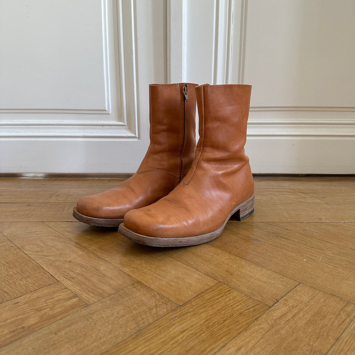 Maison Martin Margiela 2002 Artisanal Square Toe Boots