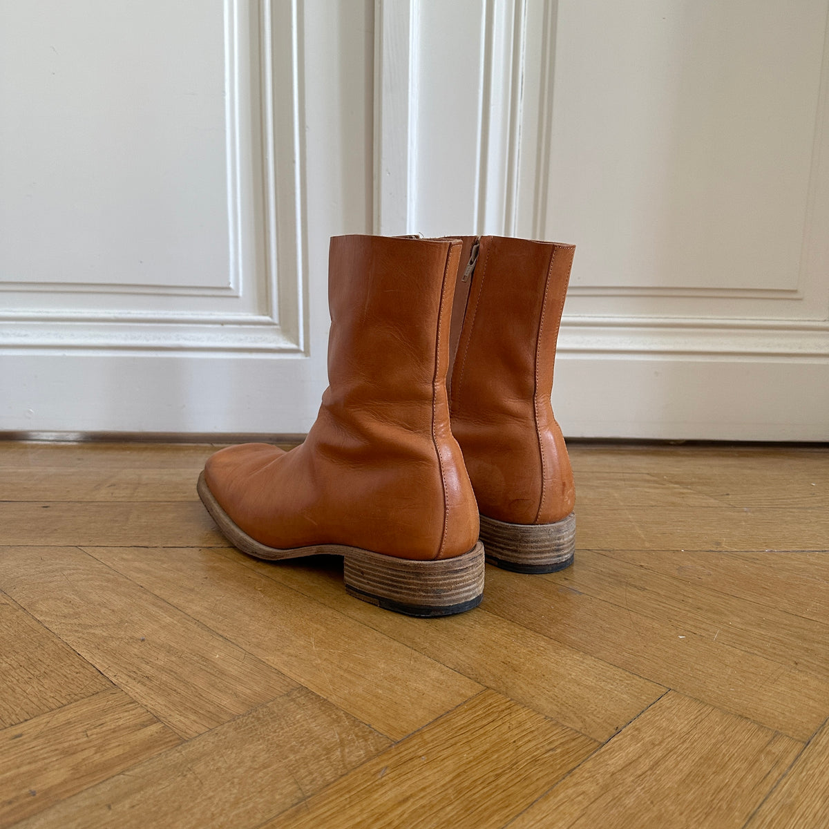 Maison Martin Margiela 2002 Artisanal Square Toe Boots