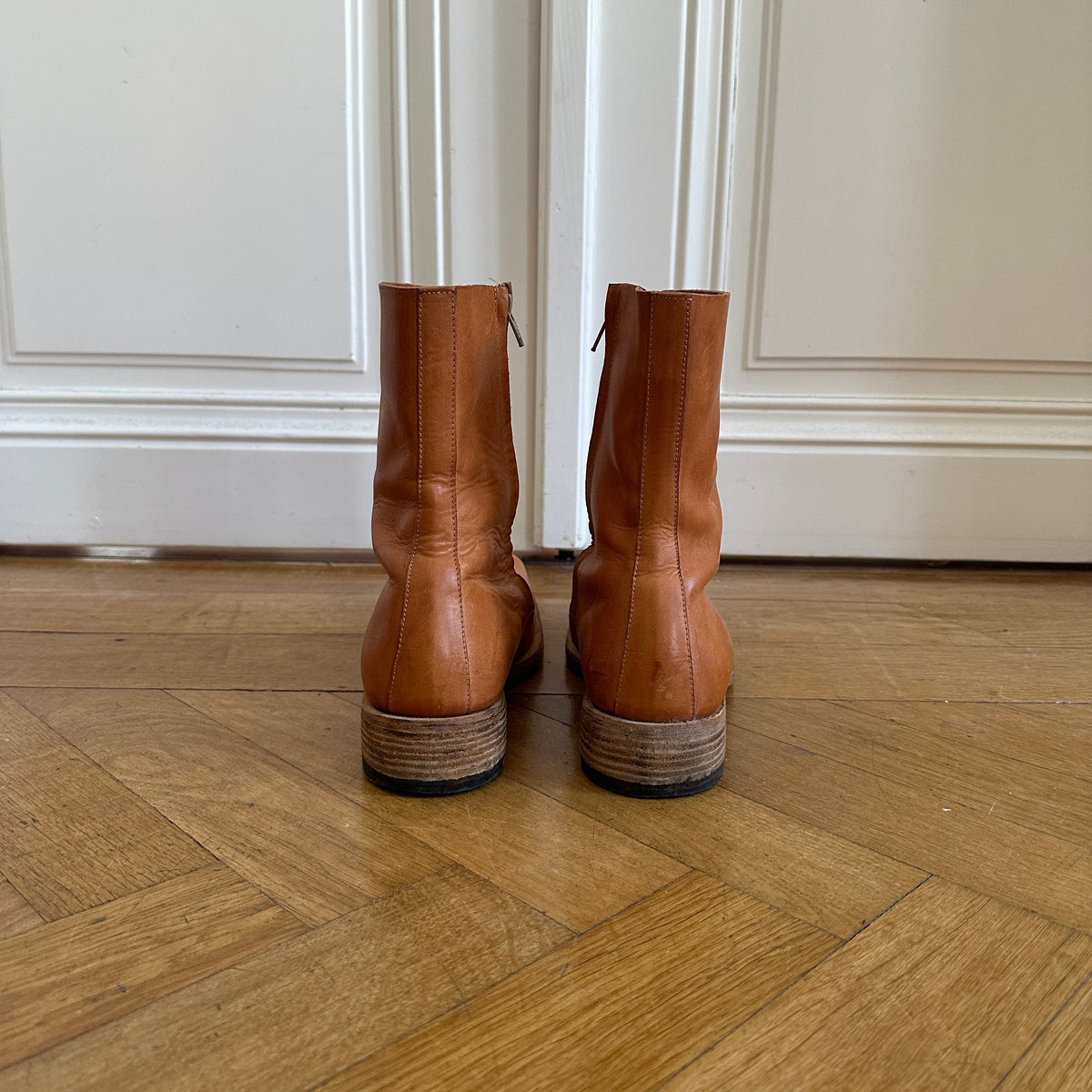 Maison Martin Margiela 2002 Artisanal Square Toe Boots