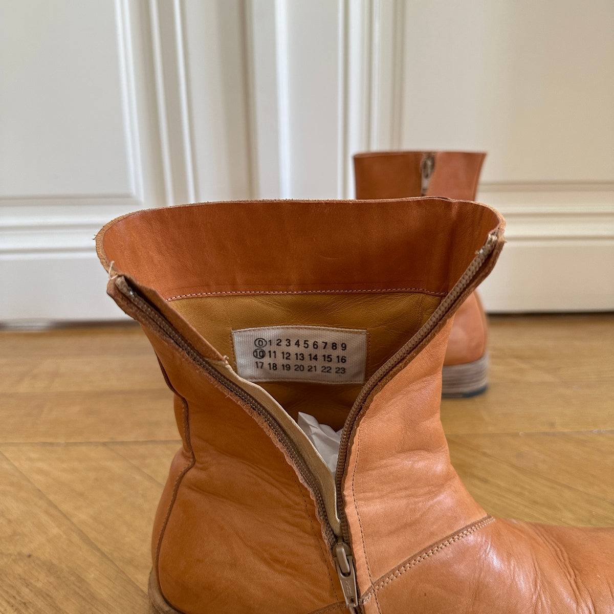 Maison Martin Margiela 2002 Artisanal Square Toe Boots