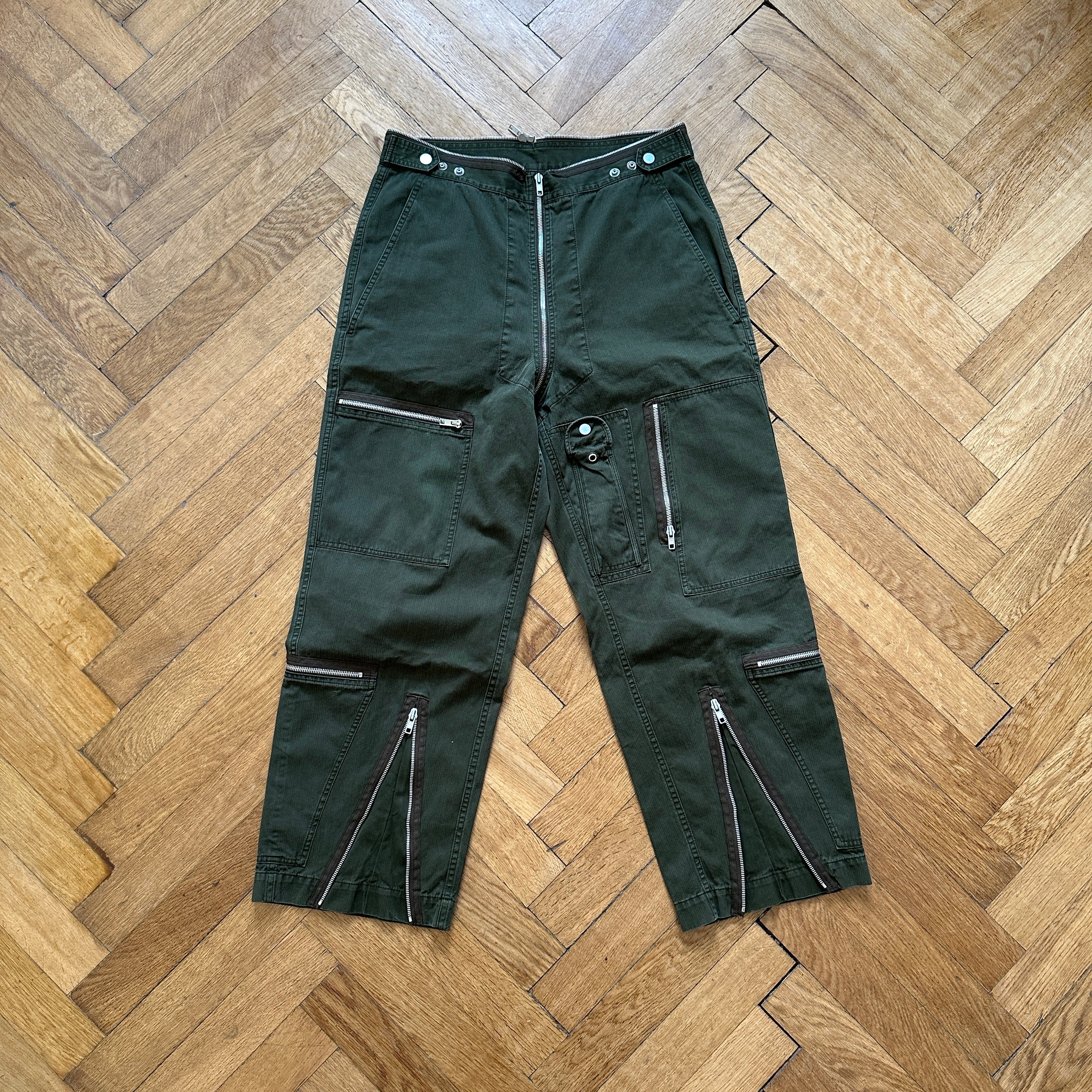 Maison Margiela SS19 Olive Zippered Flight Pants