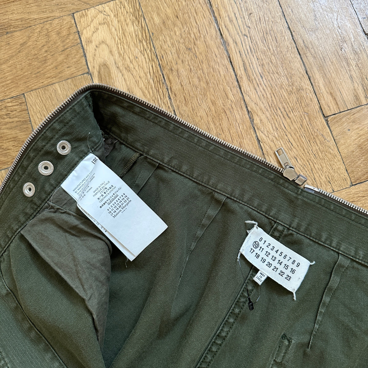 Maison Margiela SS19 Olive Zippered Flight Pants