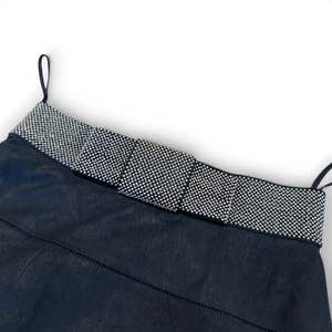 Balmain by Christophe Decarnin Paneled Leather Studded Bow Skirt