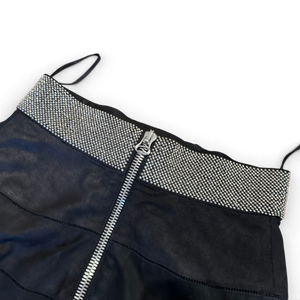 Balmain by Christophe Decarnin Paneled Leather Studded Bow Skirt