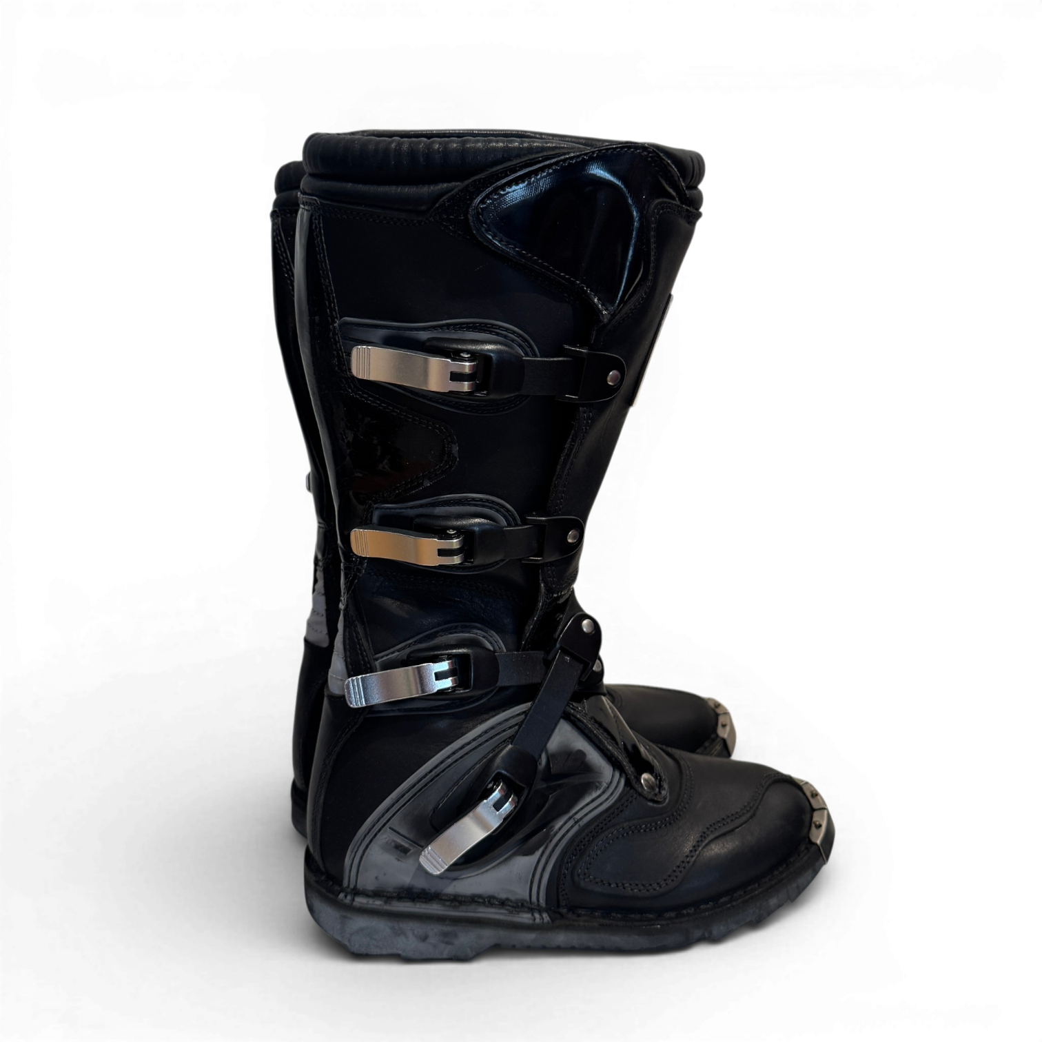 Dolce & Gabbana FW03 Metal Applique Buckled Moto Biker Boots