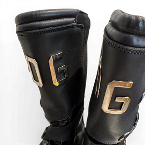 Dolce & Gabbana FW03 Metal Applique Buckled Moto Biker Boots