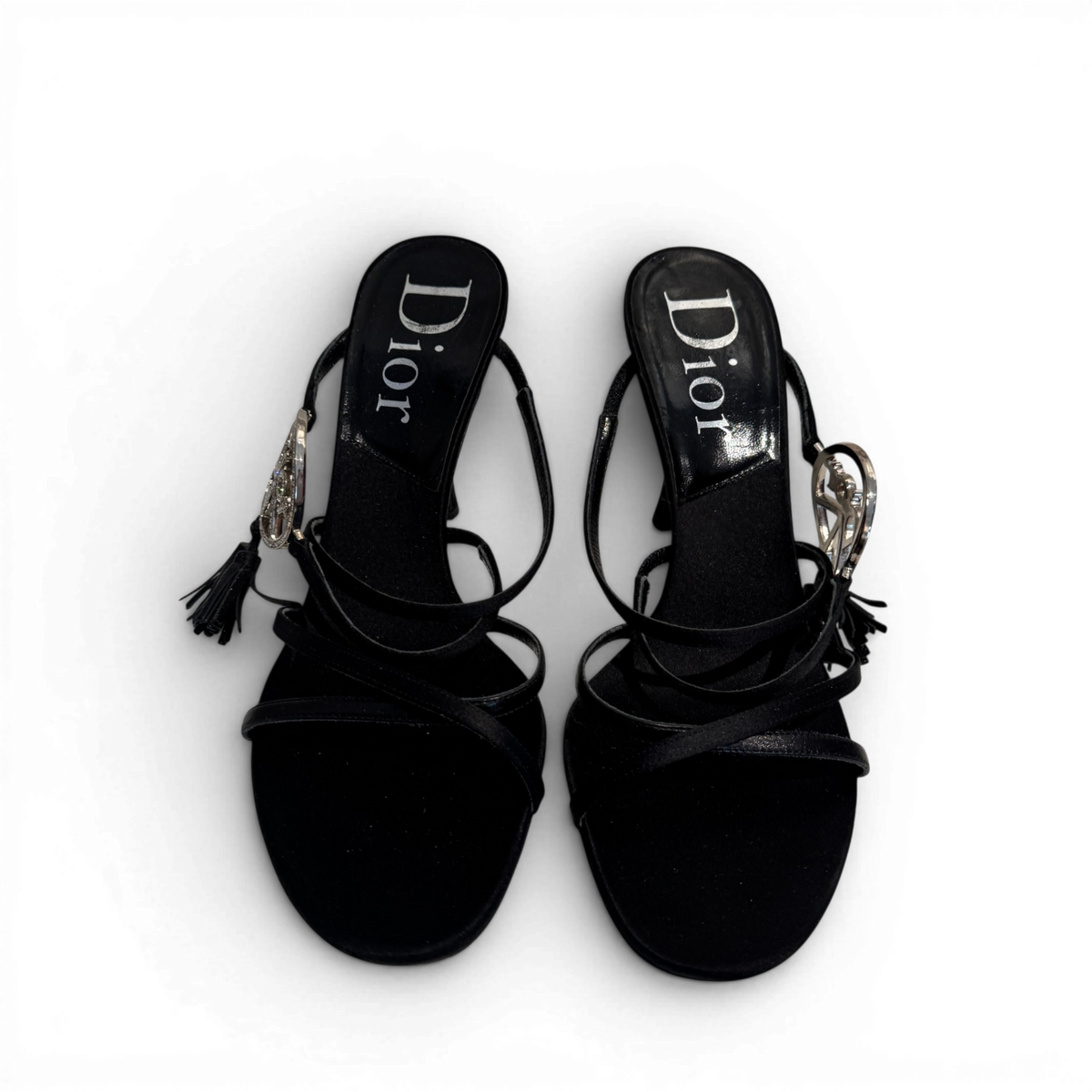 Christian Dior SS05 by John Galliano Crystal Peace Logo Strappy Heels